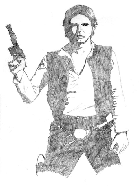 480x650 Han Solo Sketch By Danielrsimoes - Solo Sketch