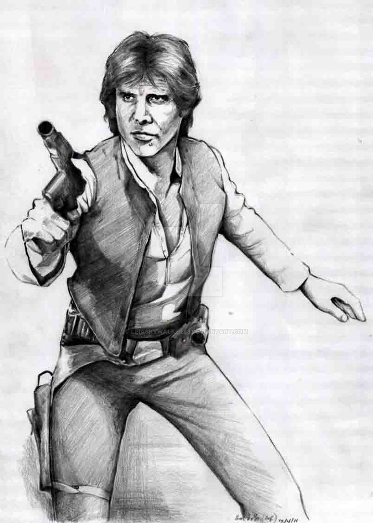 755x1059 Han Solo Quick Sketch By Leiaskywalker83 - Solo Sketch