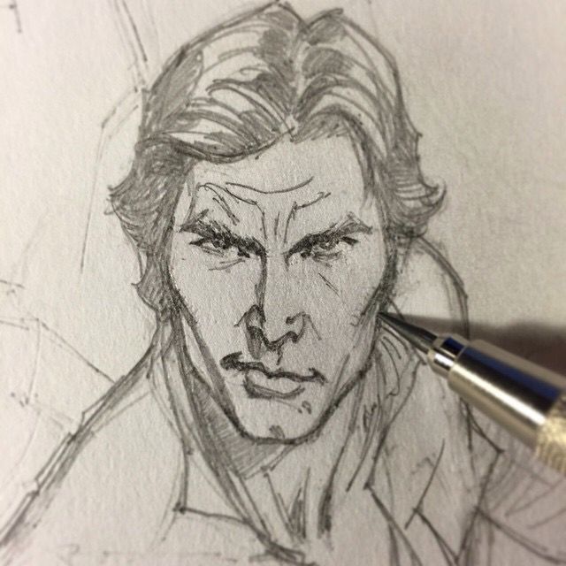 640x640 Comics + Man + Sketch ++ Han Solo By Jeffrey Scott Campbell - Solo Sketch