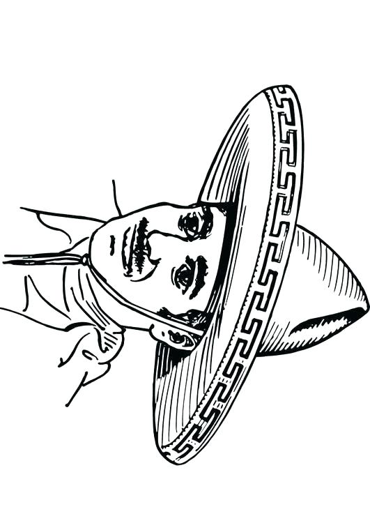 531x750 Sombrero Coloring - Sombrero Sketch