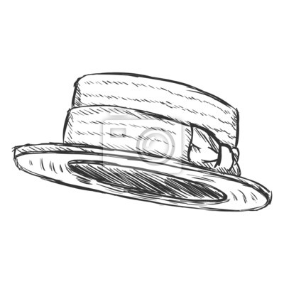 400x400 Vector Individual Sketch Sombrero Fotomural Fotomurales Jugador - Sombrero Sketch
