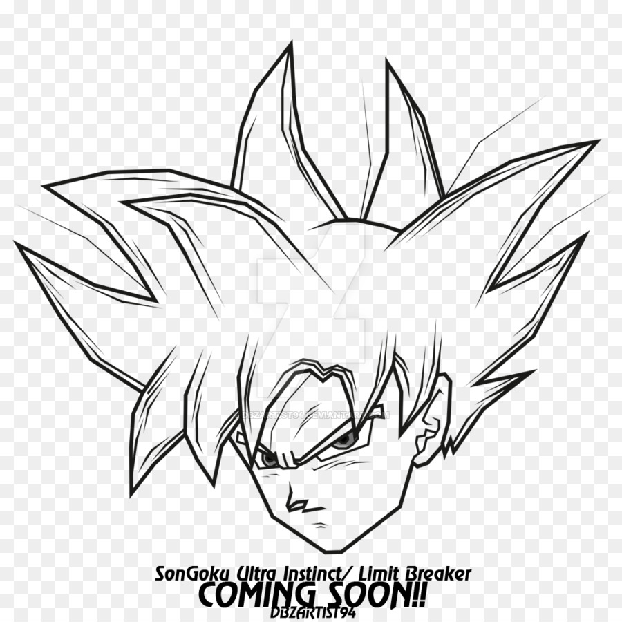 900x900 Goku Line Art Drawing Sketch - Son Goku Sketch