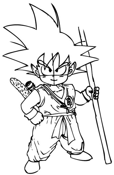 375x575 How To Draw Son Goku As A Child From Dragon Ball Z With Drawing - Son Goku Sketch