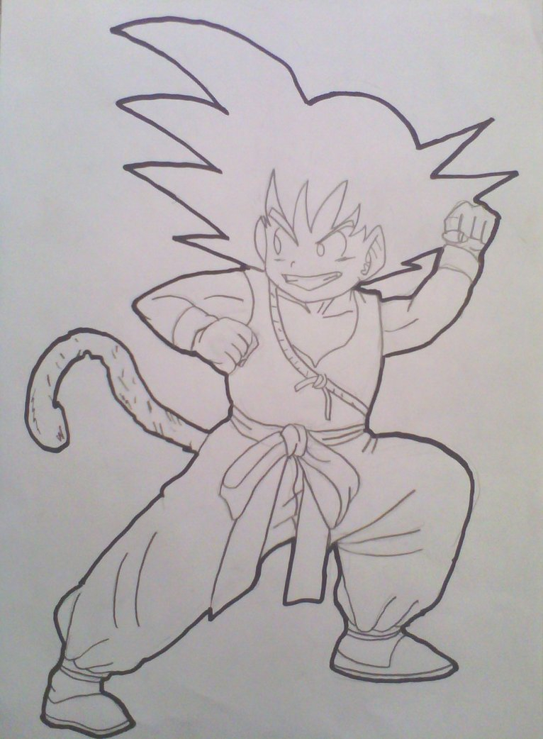 766x1042 Sketch Photo Of Kid Goku Son Goku Kid Drawing Lineart By Krizeii - Son Goku Sketch
