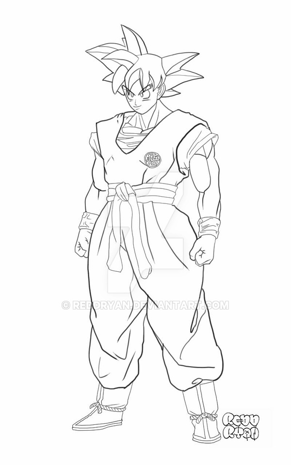 600x960 Son Goku Sketch By Reddryan - Son Goku Sketch