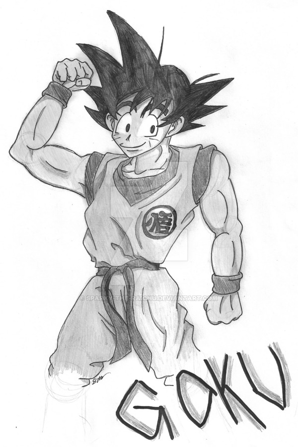 600x900 Son Goku Sketch By Sparky The Raichu - Son Goku Sketch