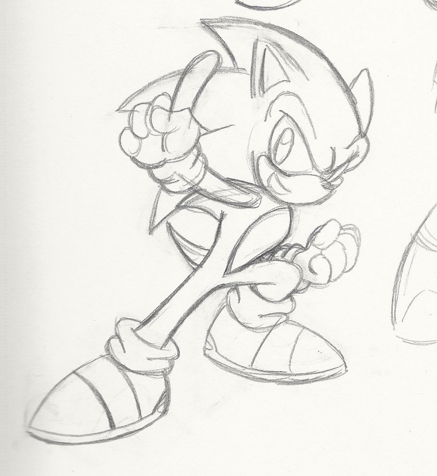 857x932 Sonic Sketch By Omegasunburst - Sonic Sketch