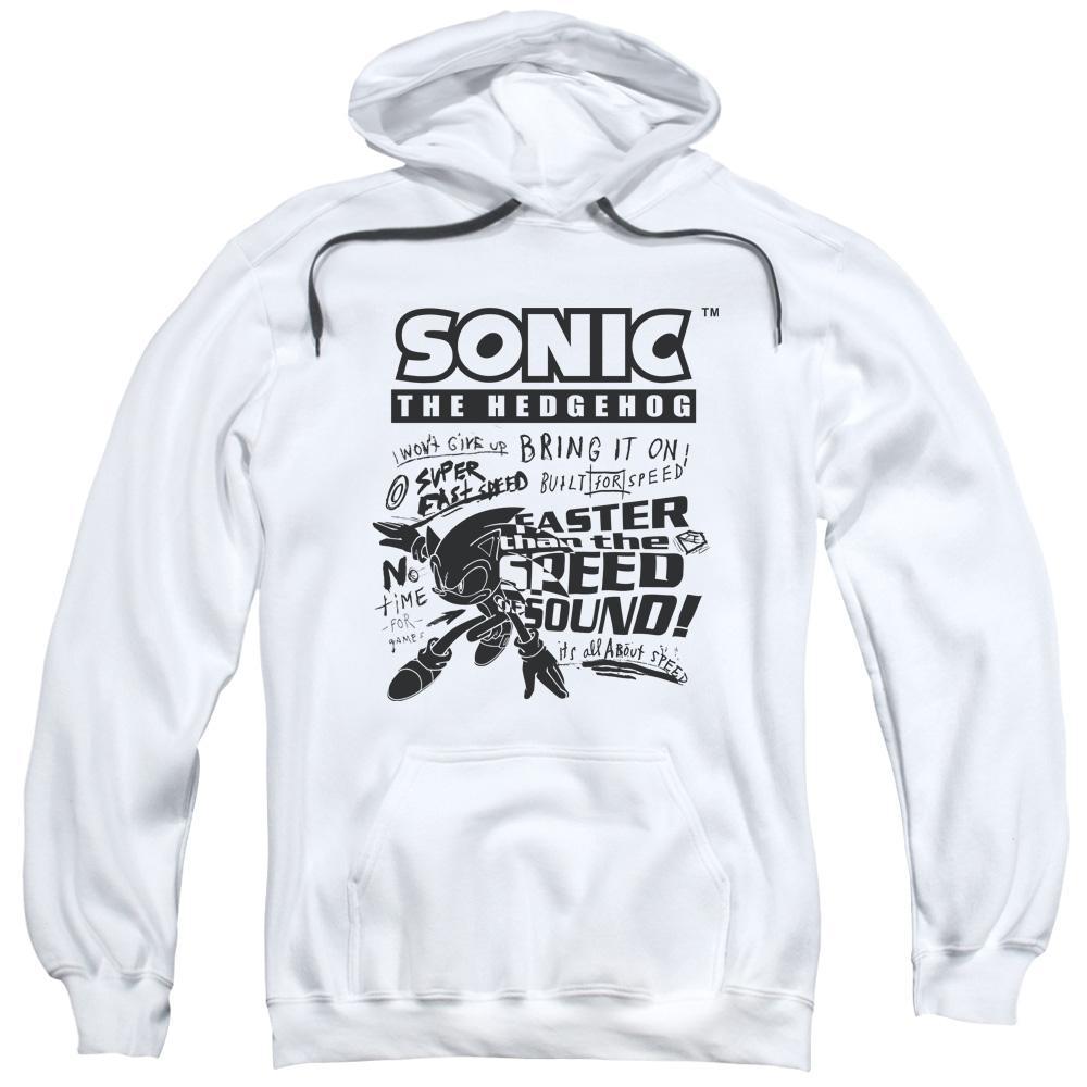 1000x1000 Colorless Motion Sonic Sketch White Pull Over Hoodie Sega Shop - Sonic Sketch