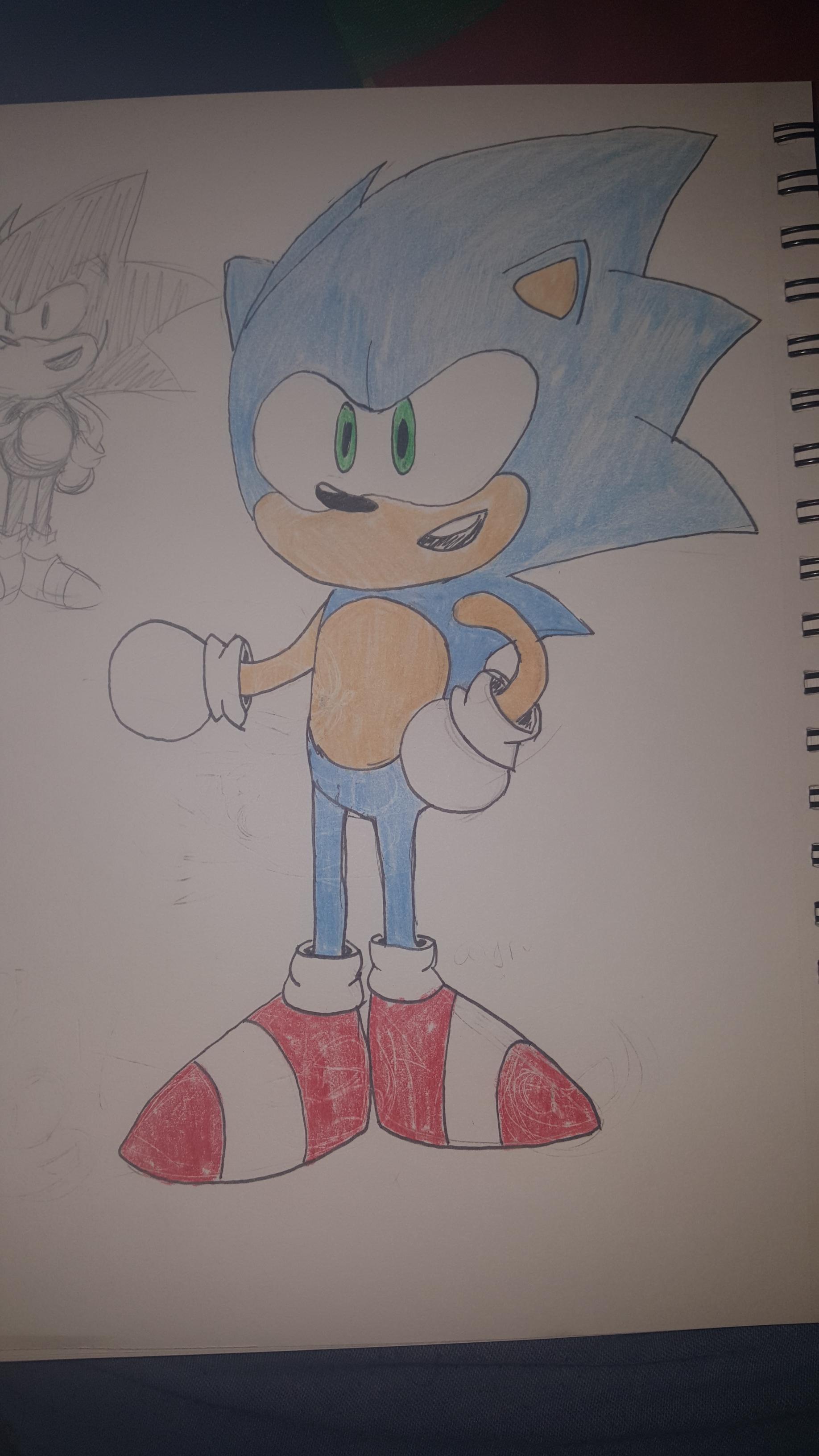 1836x3264 Classic Sonic Color Sketch Sonicthehedgehog - Sonic The Hedgehog Sketch