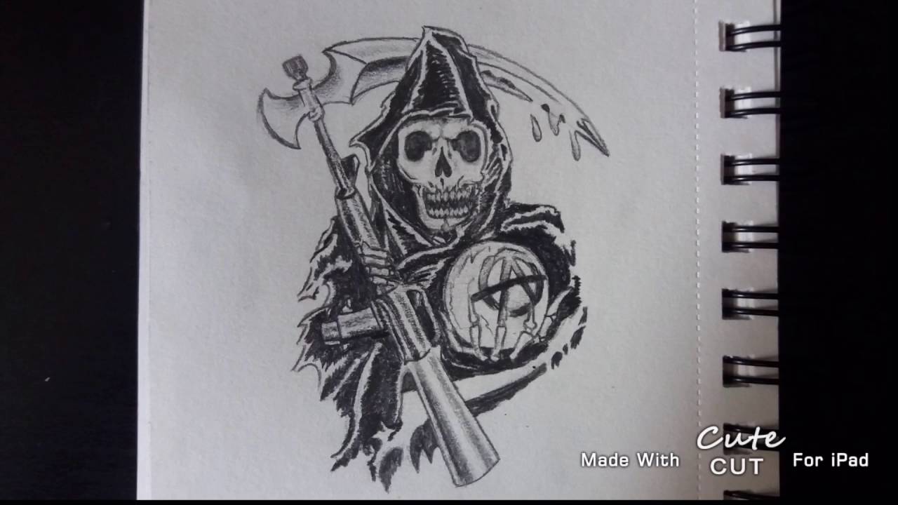 1280x720 Sons Of Anarchy Reaper Drawing - Sons Of Anarchy Sketch