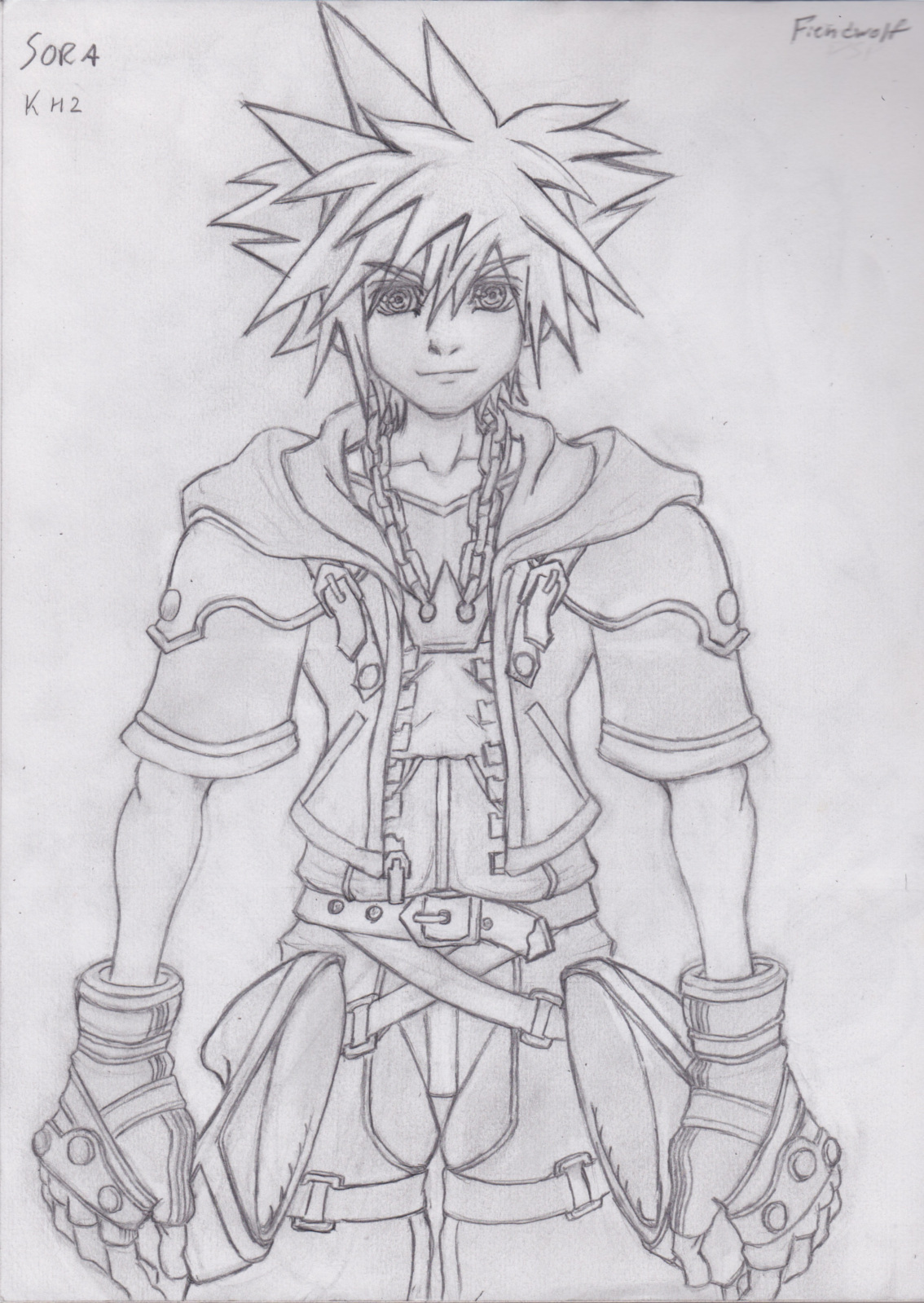 1134x1599 Practice Sketch Kingdom Hearts Ii Sora - Sora Sketch