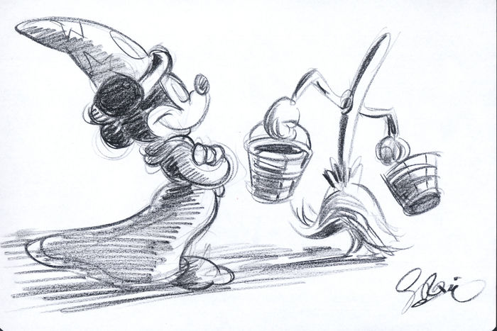 700x467 Garrido, Sergio - Sorcerer Mickey Sketch