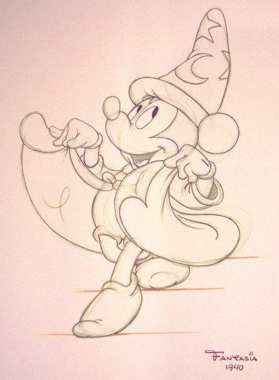 395x537 Mickey Mouse Fantasia Sorcerer Fine Art Print Magic Of - Sorcerer Mickey Sketch