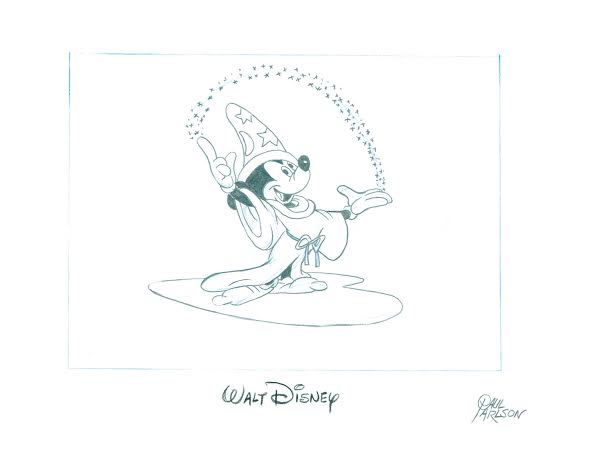 591x457 Disney Animation Drawing Mickey Mouse - Sorcerer Mickey Sketch