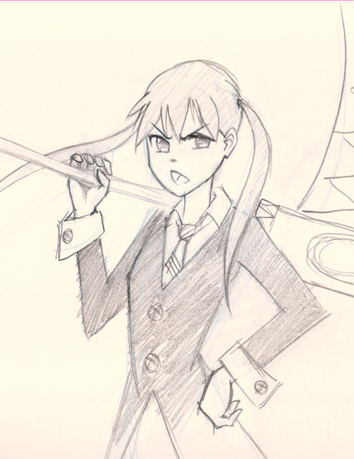 500x647 How To Draw Manga Maka From Soul Eater - Soul Eater Sketch