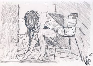 375x266 Tired Soul Drawing By Vincent John - Soul Sketch