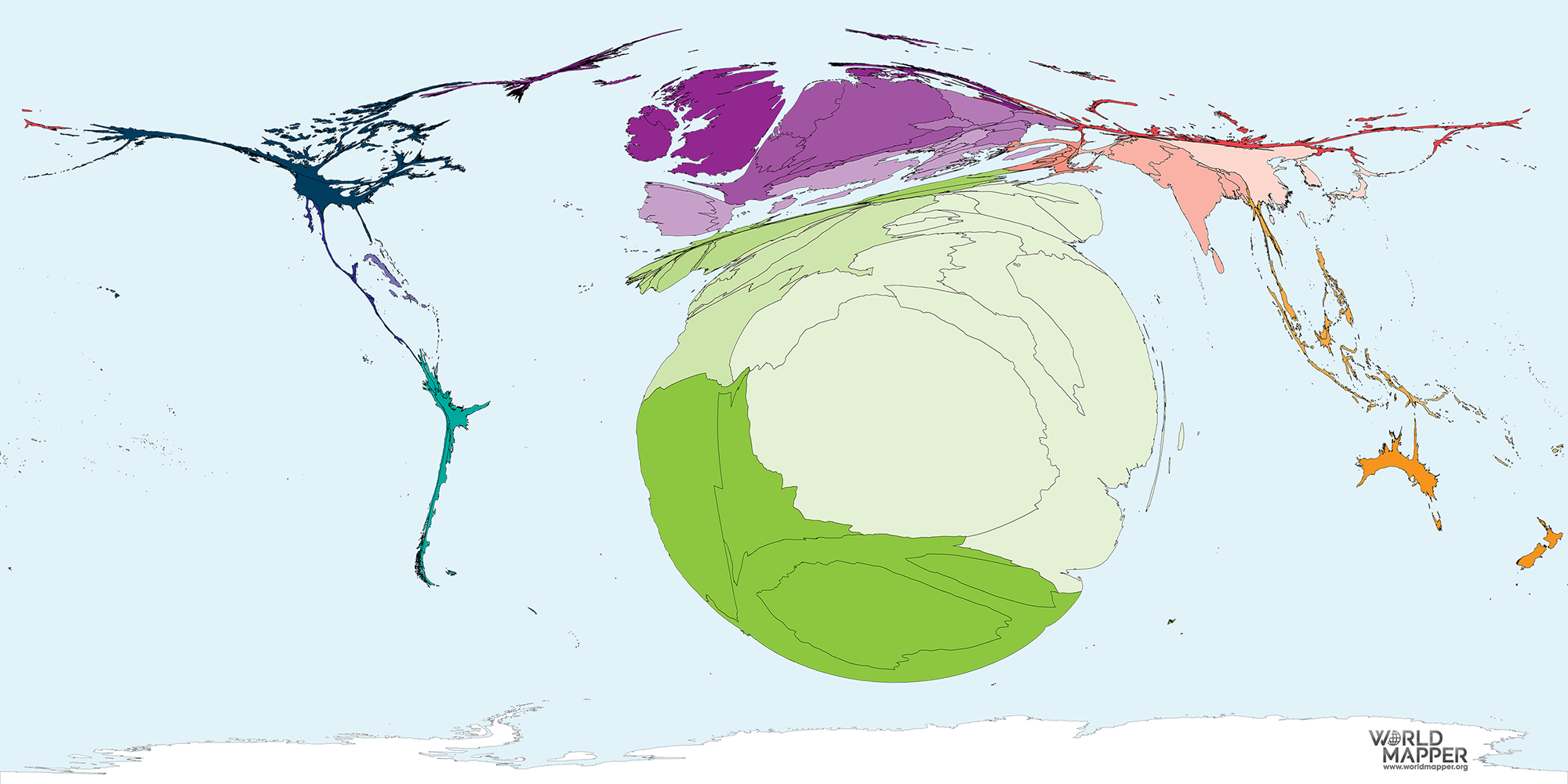 2000x1000 Migration To South Africa 1990 2017 Worldmapper - South African Sketch