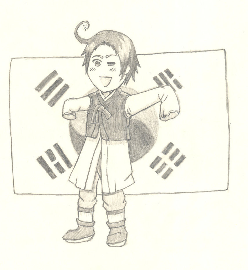 855x934 Aph South Korea Sketch By Myouhiro San - South Korea Sketch