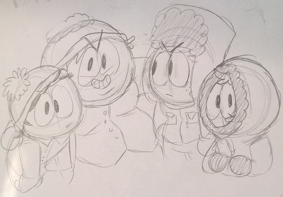 1071x746 South Park Sketch By Theguywhodrawsalot - South Park Sketch