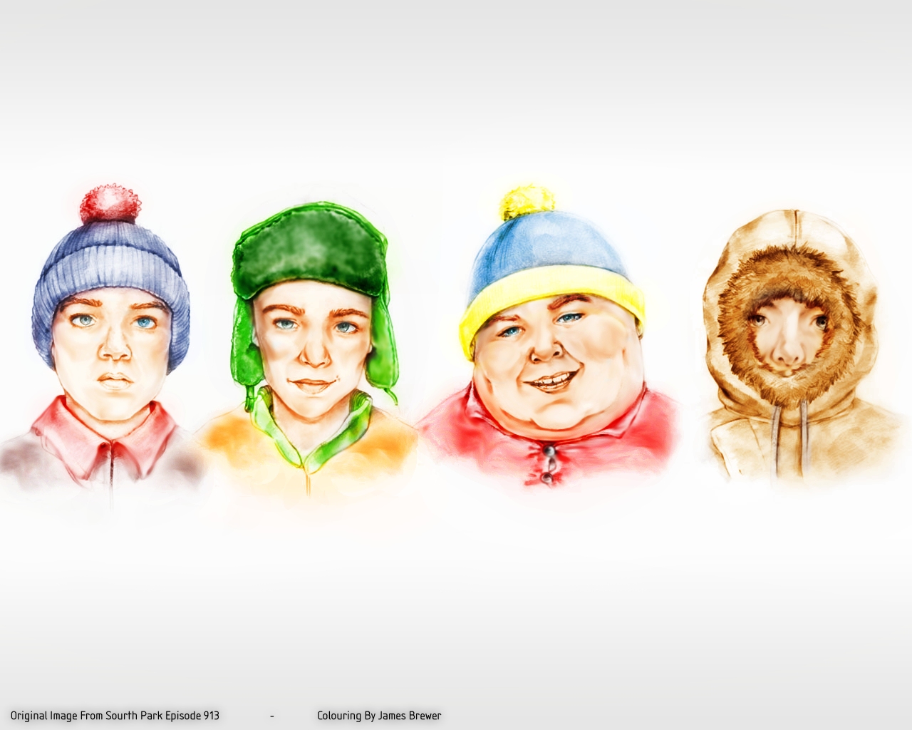 1280x1024 Facial Composite Of The Boys Southpark - South Park Sketch