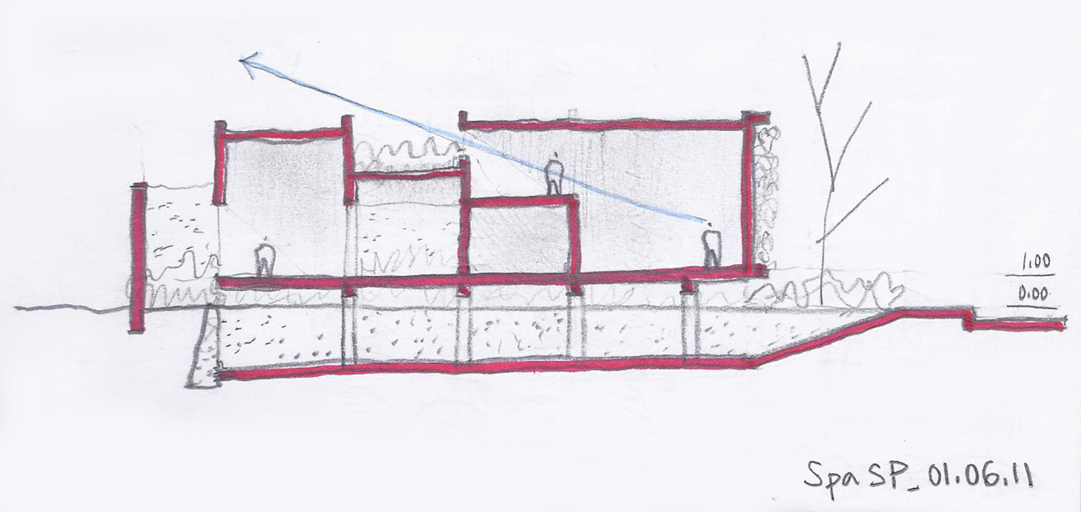 1559x739 Gallery Of Aigai Spa Figueroa.arq - Spa Sketch