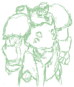 262x307 Anthro Space Marine Sketch By Solmangrundy - Space Marine Sketch