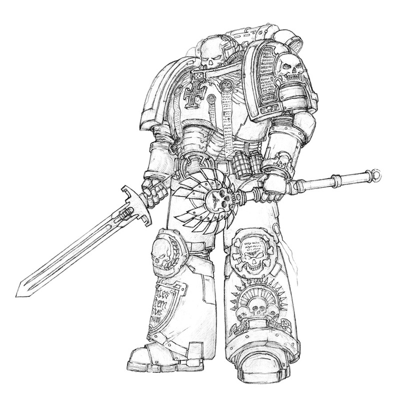 Space Marine Sketch at PaintingValley.com | Explore collection of Space ...