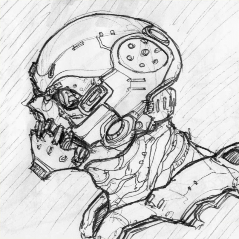 Space Marine Sketch at PaintingValley.com | Explore collection of Space ...