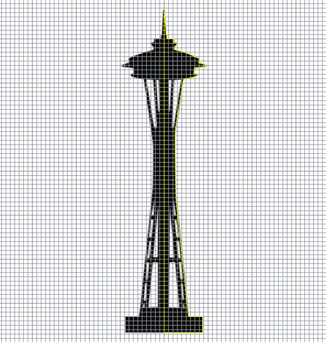 1074x1124 A4 Space Needle 3d Print Dorothy Medium - Space Needle Sketch