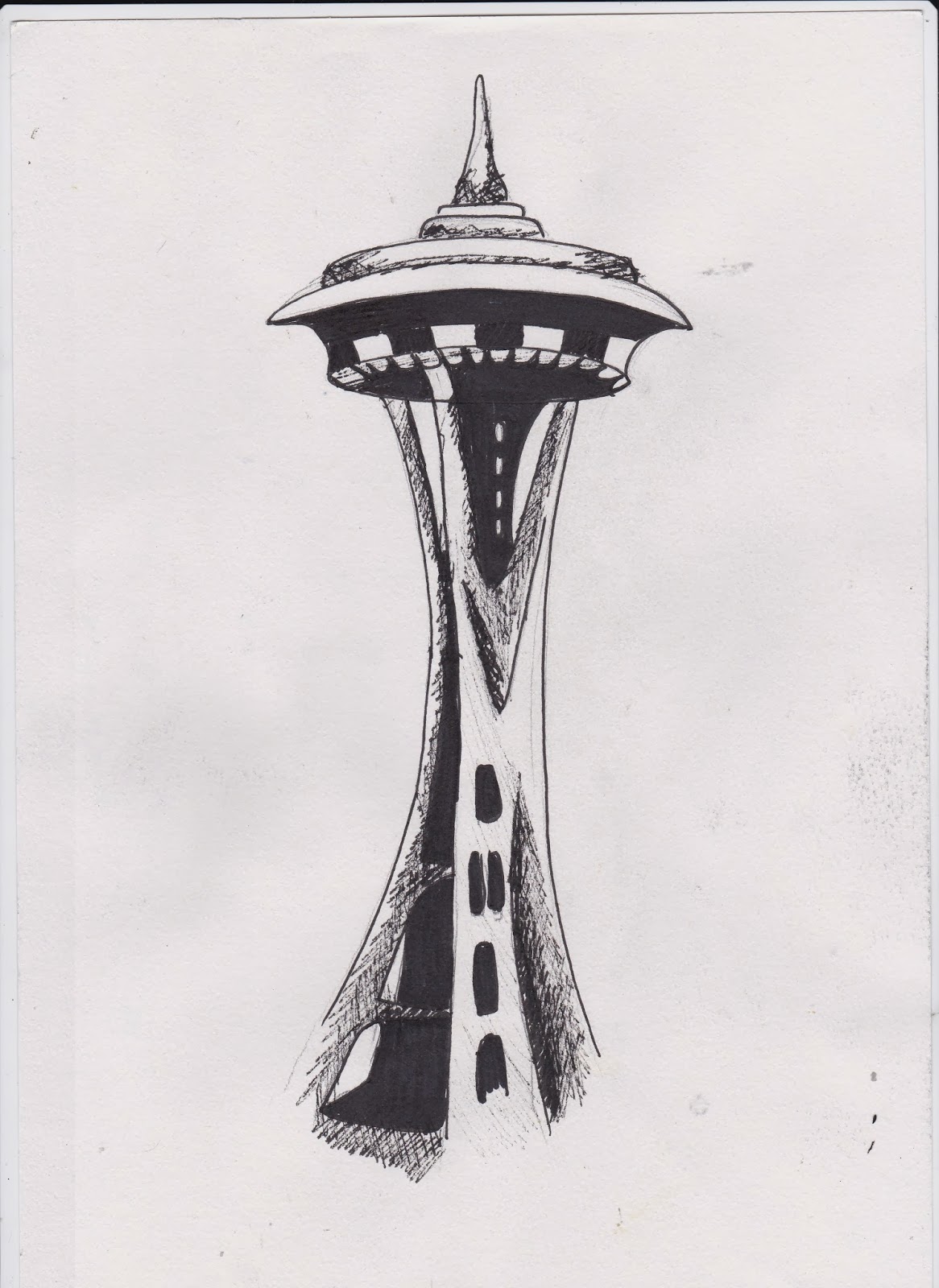 1166x1600 Sketch - Space Needle Sketch