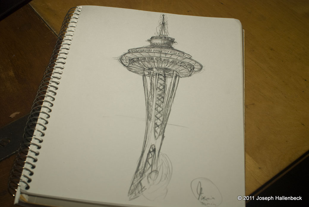1040x696 Sketch Journal - Space Needle Sketch