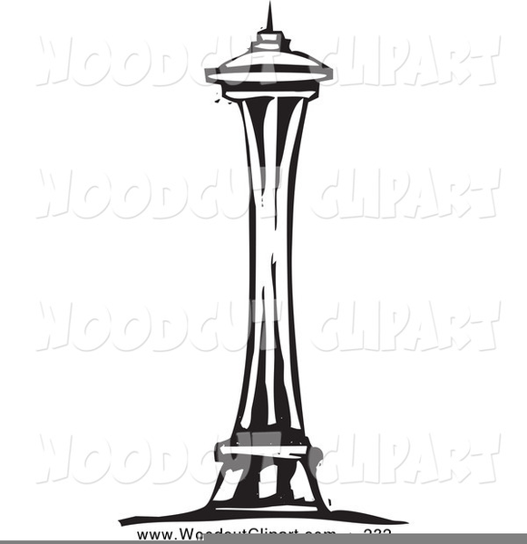 581x600 Space Needle Clipart Free Images - Space Needle Sketch