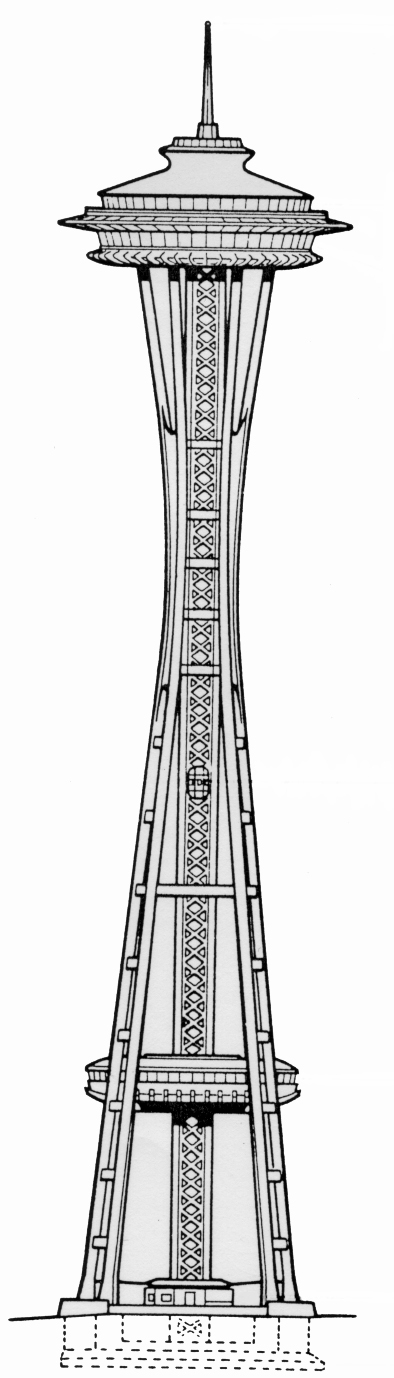 394x1378 Space Needle Fun Facts - Space Needle Sketch
