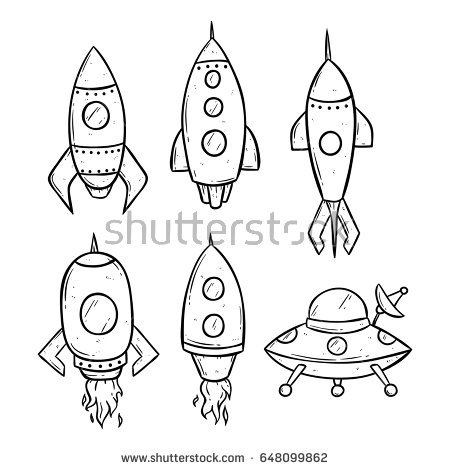 450x470 Collection Of Rocket In Space Drawing High Quality, Free - Space Rocket Sketch