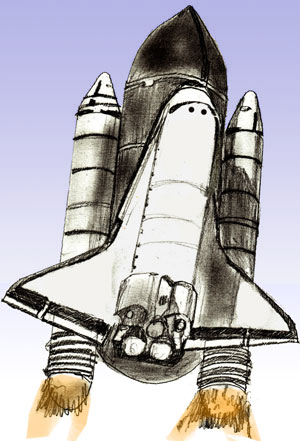 300x441 How To Draw A Spaceship - Space Rocket Sketch