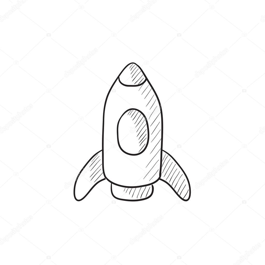 1024x1024 Cute Outer Space Rocket Sketch Clipart K12429962 - Space Rocket Sketch