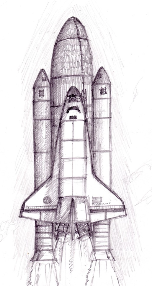 Space Shuttle Sketch at PaintingValley.com | Explore collection of