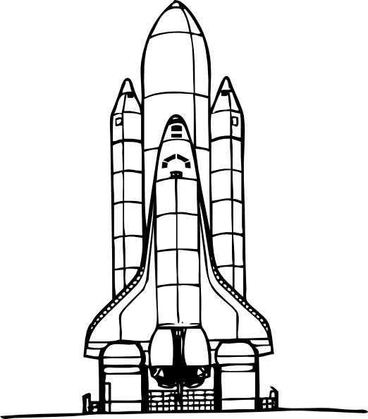 522x594 Space Shuttle Liftoff Clip Art Free Vector In Open Office Drawing - Space Shuttle Sketch