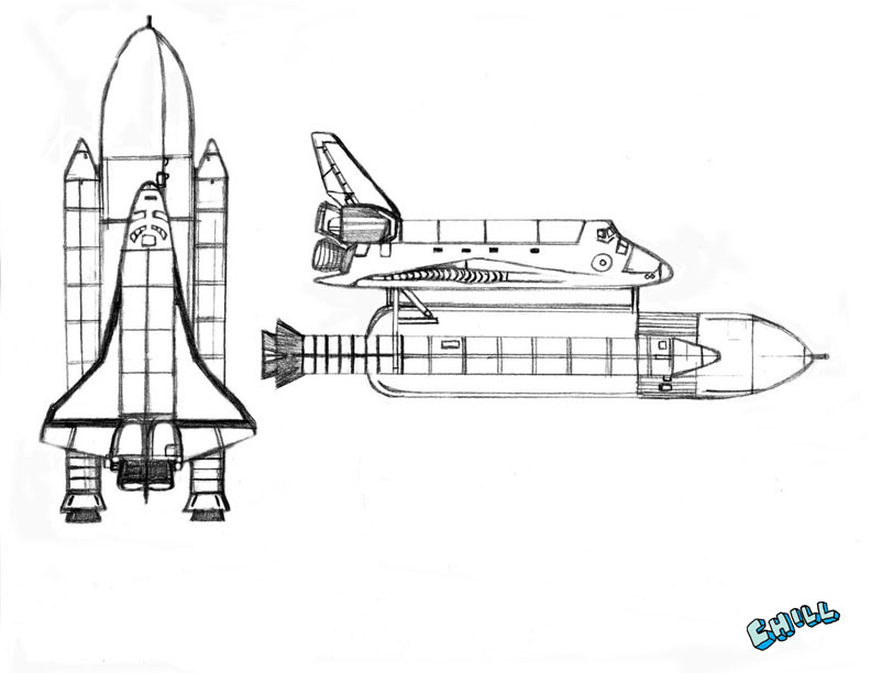 792x612 Spaceshuttle Sketch By Pchill - Space Shuttle Sketch
