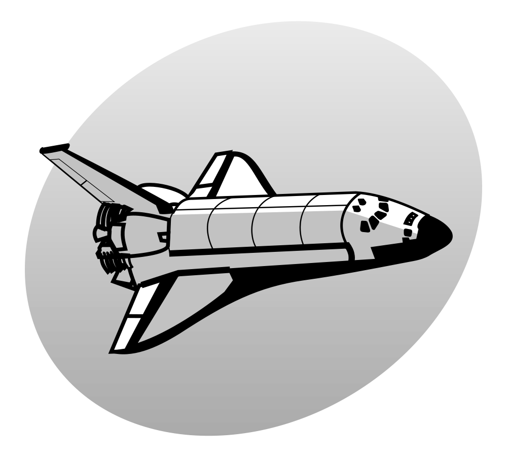 1000x900 Filep Space Shuttle Grey.svg - Space Shuttle Sketch