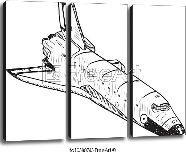 604x498 Free Art Print Of Space Shuttle Sketch. Doodle Style Space Shuttle - Space Shuttle Sketch