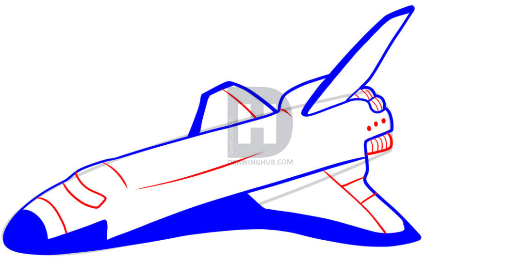 1080x539 How To Draw A Space Shuttle, Draw A Shuttle, Step By Step, Drawing - Space Shuttle Sketch