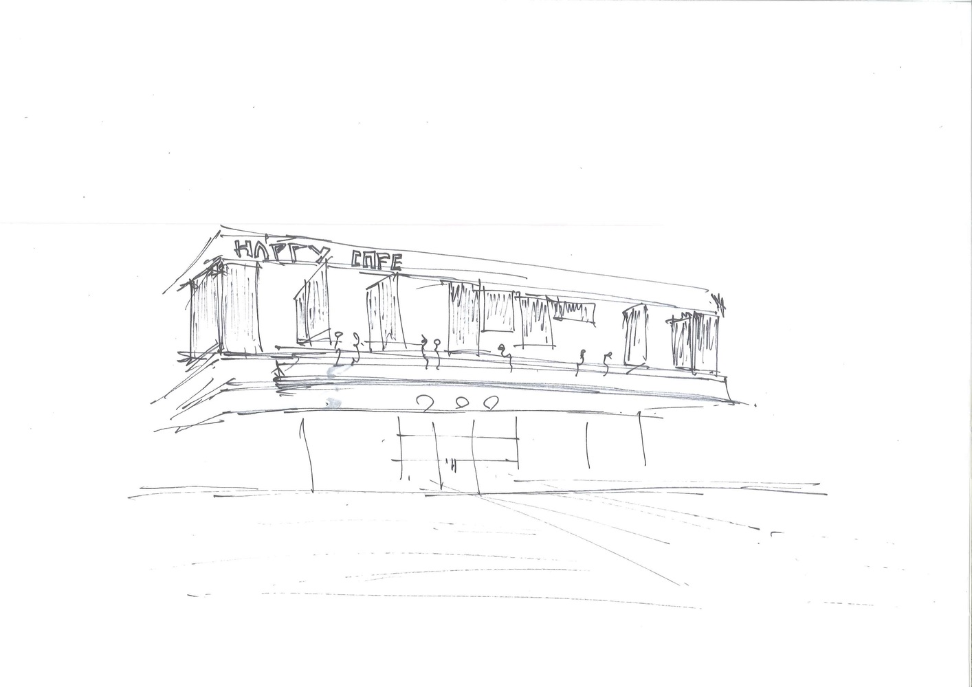 1414x1000 Gallery Of Happier - Space Sketch