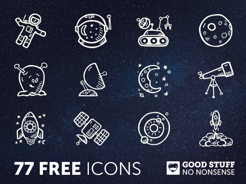 800x600 Space Icons Sketch Freebie - Space Sketch