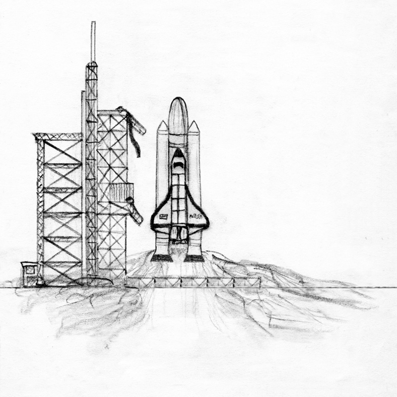 800x800 Space Shuttle Launch Sketch Photo Page - Space Sketch