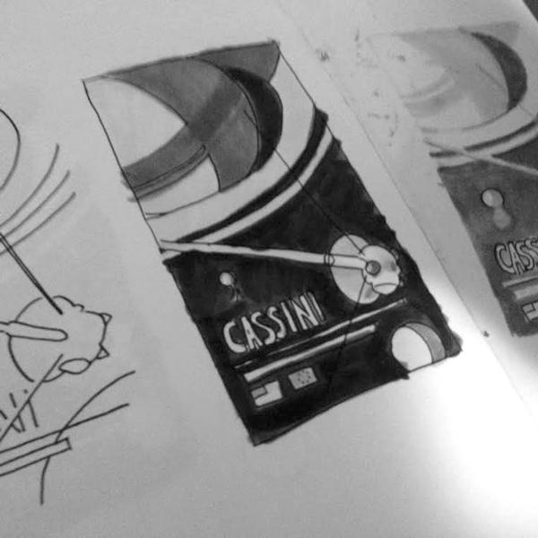 600x600 Spacecraft Sketch Cassini Shop Of Chop - Spacecraft Sketch