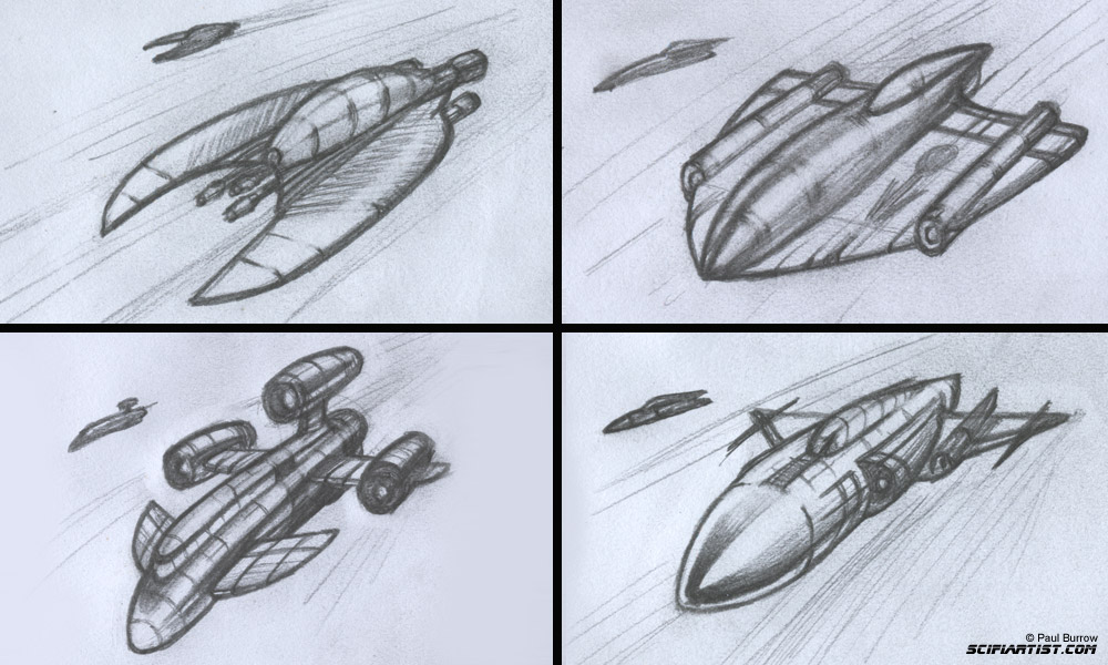 1000x600 Spaceship - Spacecraft Sketch