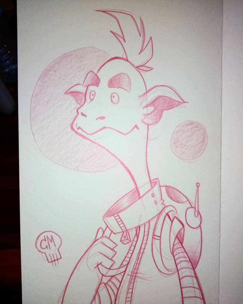 819x1024 Chris Mcquinlan Art On Twitter Quick Doodle Before Bed. - Spaceman Sketch
