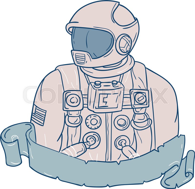 800x776 Drawing Sketch Style Illustration Of An Astronaut Bust Looking To - Spaceman Sketch