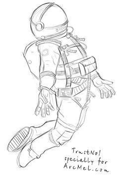 236x367 Image Result For Simple Astronaut Drawing Bampw - Spaceman Sketch
